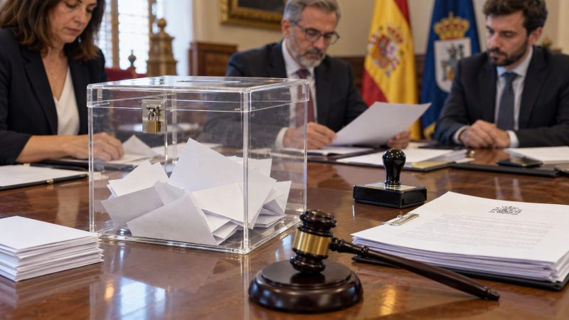 Urna electoral y documentación jurídica sobre la validez de la candidatura de SEPMA en las elecciones sindicales del Ayuntamiento de Cortes de la Frontera